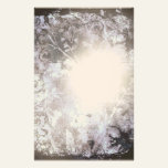 Dark Abstract Grunge Floral Stationery stationery