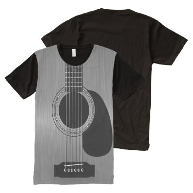 Dark Acoustic Guitar All-Over Print T-shirt