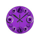 Dark Amethyst Seahorse Wallclocks
