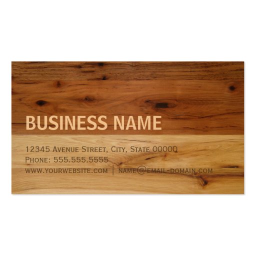 Dark and Light Wood Grain Look Business Card (back side)
