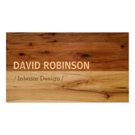 Dark and Light Wood Grain Look Business Card (front side)
