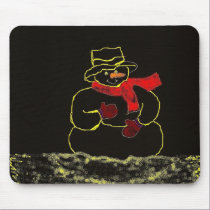 Dark and Mysterious Snowman mousepads