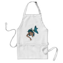 Dark Aqua Blue 3D Mermaid Aprons