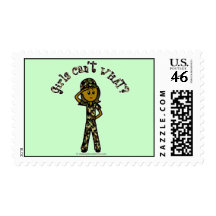Dark Army Woman Stamps