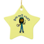 Dark Artist Girl Christmas Tree Ornament