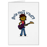 Dark Bass Guitar Girl Card