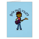 Dark Bass Guitar Girl Card