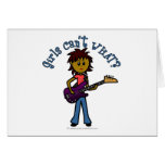 Dark Bass Guitar Girl Greeting Card
