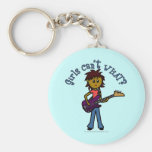 Dark Bass Guitar Girl Key Chain
