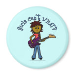 Dark Bass Guitar Girl Magnet