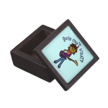 Dark Bass Guitar Girl Premium Trinket Box