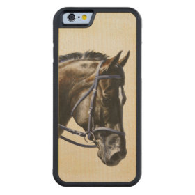 Dark Bay Dressage Horse Carved® Maple iPhone 6 Bumper
