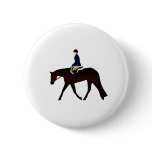 Dark Bay English Pleasure Horse Pinback Buttons