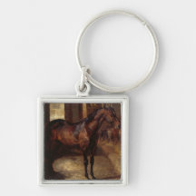 Dark Bay Horse in the stable Key Chains