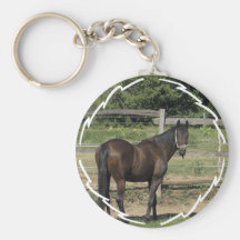 Dark Bay Thoroughbred Keychain