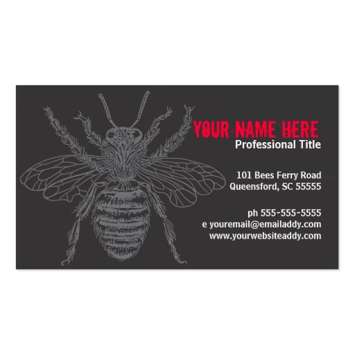 Dark Bees Bizcard Business Card Template (back side)