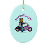 Dark Biker Girl Christmas Tree Ornaments