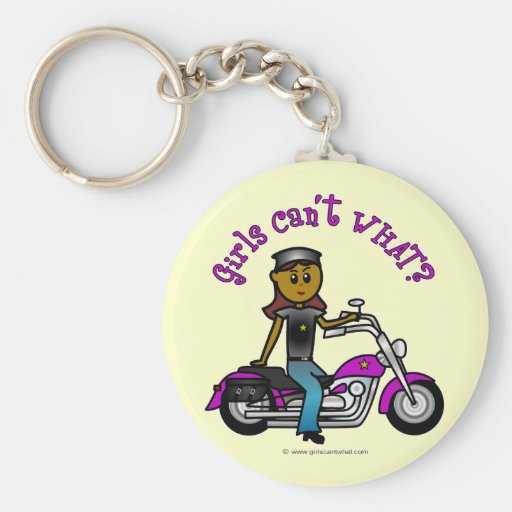 Dark Biker Girl Key Chain