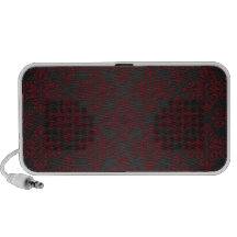 Dark Black and Red Damask Speaker