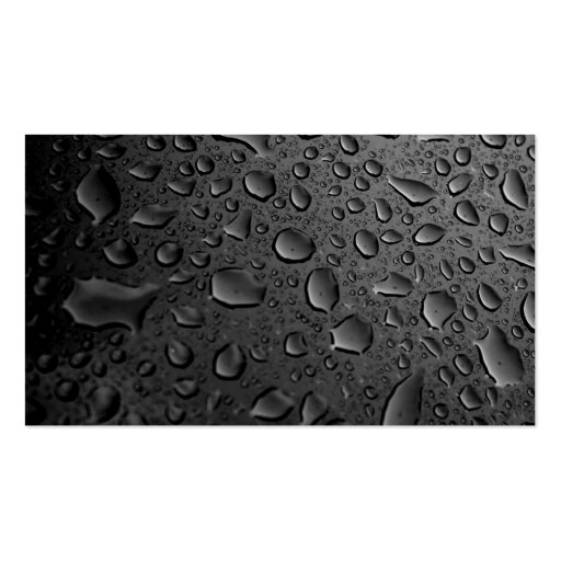 Dark Black Water Droplets Textured Design Business Card Template (front side)