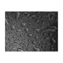 Dark Black Water Droplets Textured Design Post Card