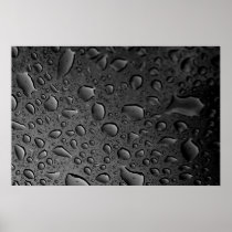 Dark Black Water Droplets Textured Design Posters