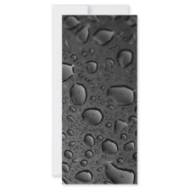 Dark Black Water Droplets Textured Design Personalized Rack Card