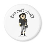 Dark Black Womens Football Magnets