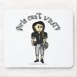Dark Black Womens Football Mousepads