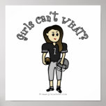 Dark Black Womens Football Print