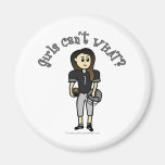 Dark Black Womens Football Refrigerator Magnet