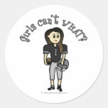 Dark Black Womens Football Stickers