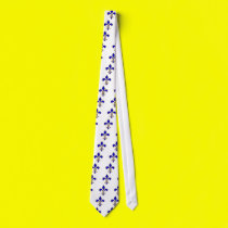 Dark blue  and gold fleur de lis Tie