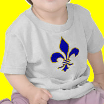 Dark blue  and gold fleur de lis t-shirts