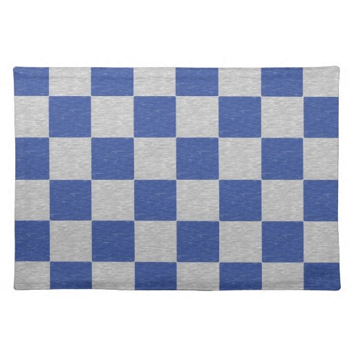 Dark Blue and Gray Checkered Placemat Zazzle