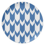 Dark Blue and White Chevron Pattern. plates