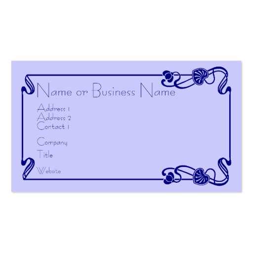 Dark Blue Art Deco Border Business Card