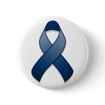 Dark Blue Awareness Ribbon Button