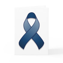 Dark Blue Awareness Ribbon Card by jamieco Dark Blue Awareness Ribbon Card