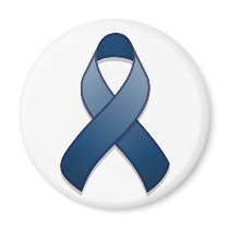 Dark Blue Awareness Ribbon Magnet by jamieco Dark Blue Awareness Ribbon Magnet