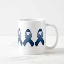 Dark Blue Awareness Ribbon Mug by jamieco Dark Blue Awareness Ribbon Mug