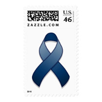Dark Blue Awareness Ribbon Postage