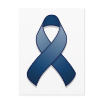 Dark Blue Awareness Ribbon Postcard by jamieco Dark Blue Awareness Ribbon Postcard