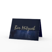 Dark Blue Bar Mitzvah Card