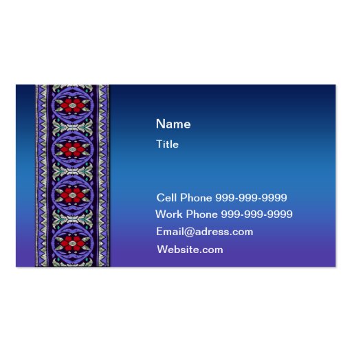 Dark Blue Celtic Lace Business Card Templates