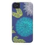 Dark Blue Chrysanthemum iPhone 4 Case-Mate Case