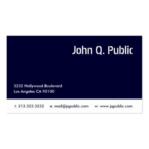 Dark Blue Color Business Card
