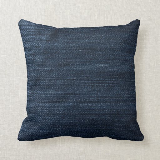 Dark Blue Denim Throw Pillow Zazzle