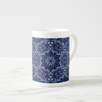 Dark Blue Elegant Pattern bone china mug mugs