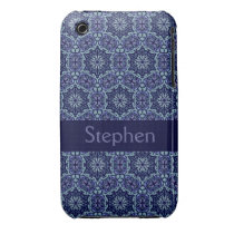 Dark Blue Elegant Pattern Name iPhone 3g 3gs case casemate cases
